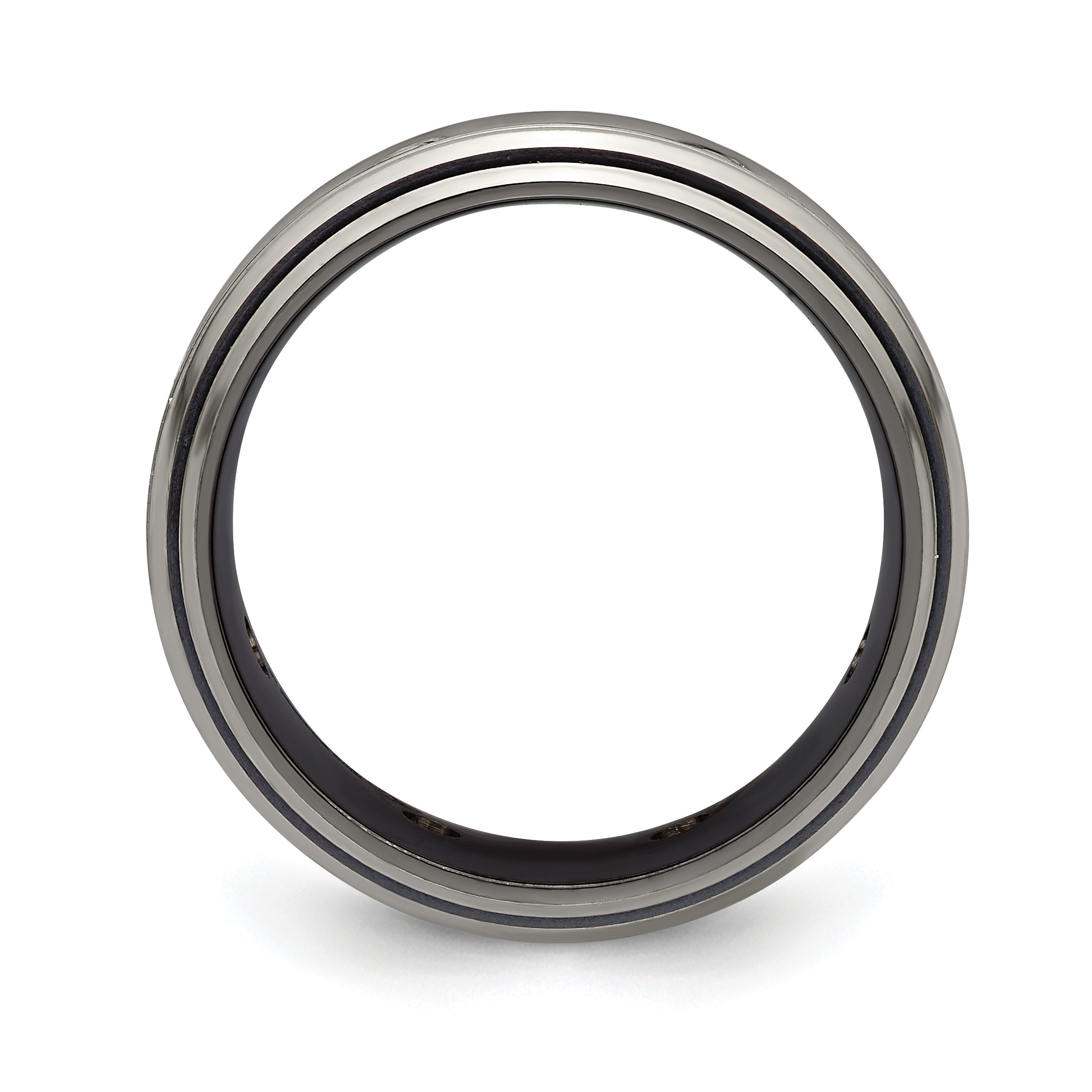 Edward Mirell Titanium Wedding Band with White Sapphire Bezel