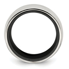 Sophia Jewelers Titanium Sterling Wedding Band Polished Two-Tone Elegance