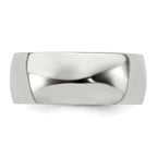 Domed Wedding Band in Black Titanium & Sterling Silver, 10mm