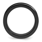 Grooved Concave Wedding Band in Black Titanium, 7mm