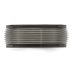 Titanium Wedding Band with Grooved Step Edge Polished Finish