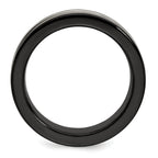 Grooved Concave Wedding Band in Black Titanium & Titanium, 7mm