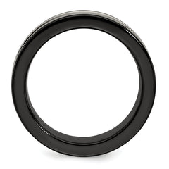Edward Mirell Titanium Wedding Band with Polished Grooved Design