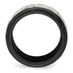 Sterling Silver Inlay Wedding Band in Black Titanium, 11mm