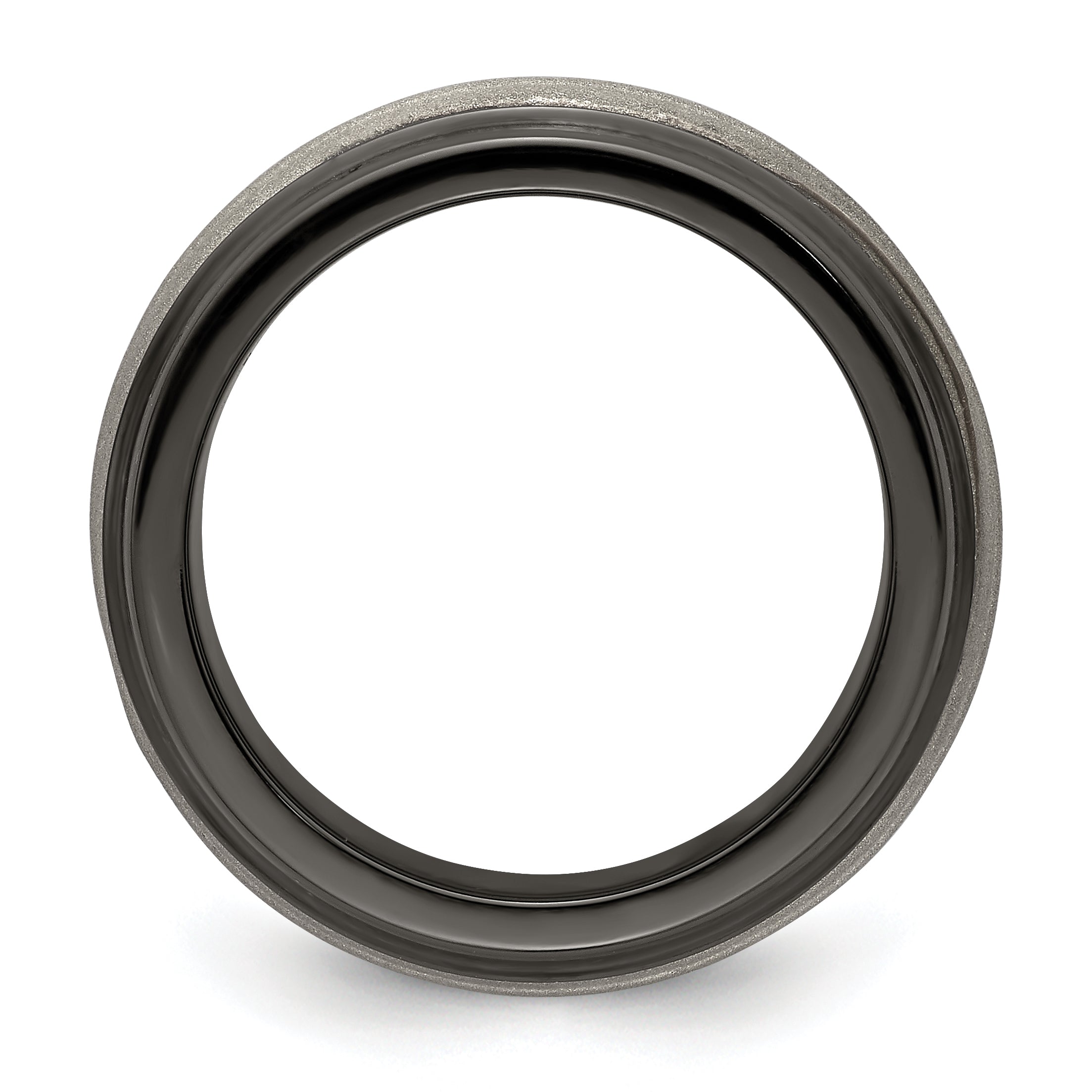 Titanium Sterling Silver Wave Wedding Band with Polished Laser Design