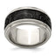 Edward Mirell Titanium & Black Ti Inlay Polished Fancy Design Ring