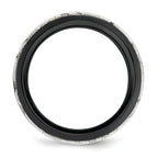 Scroll Inlay Wedding Band in Black Titanium & Sterling Silver, 10mm