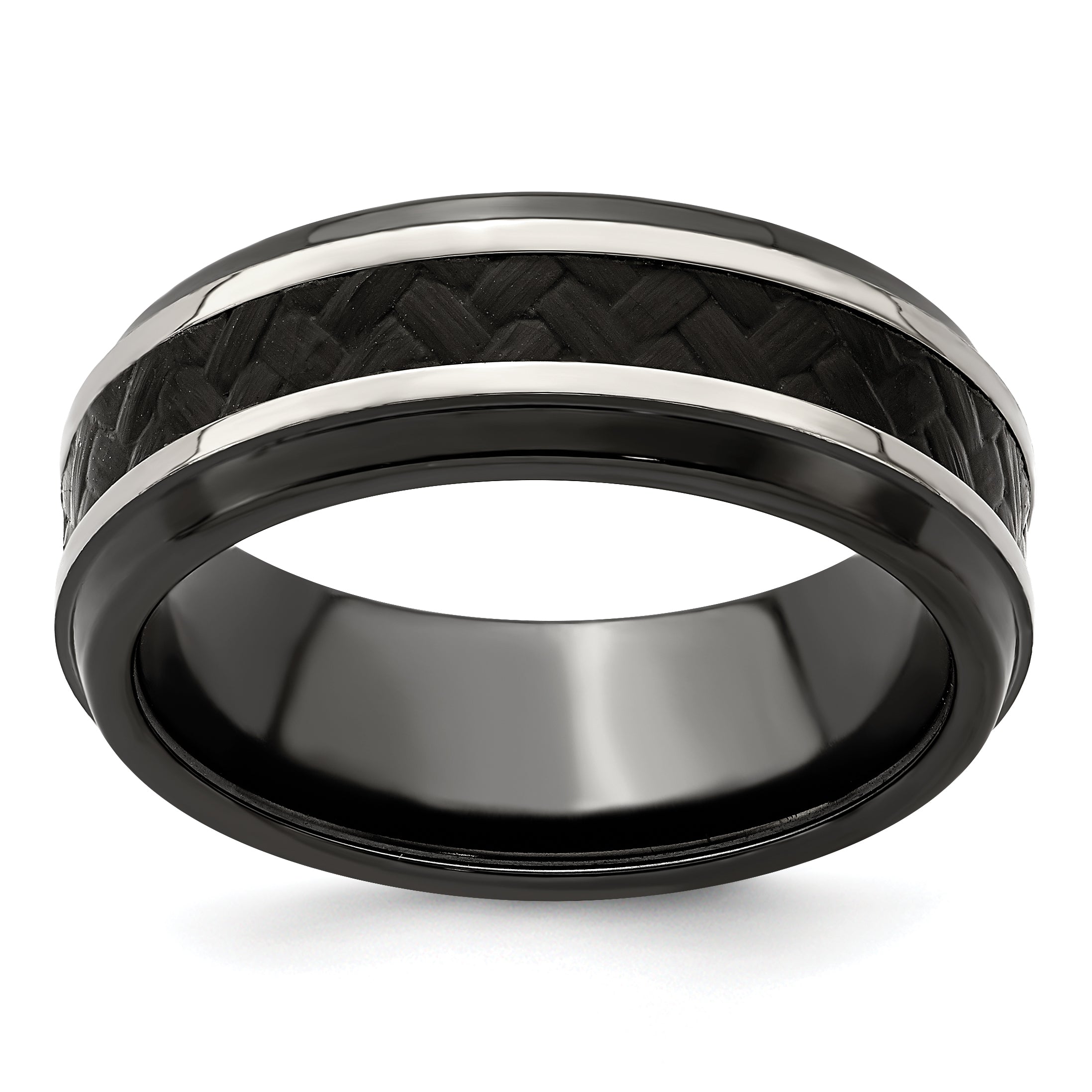 Edward Mirell 8mm Blk Ti Stepped Press Fit With Black Carbon Fiber Insert Ban Main image
