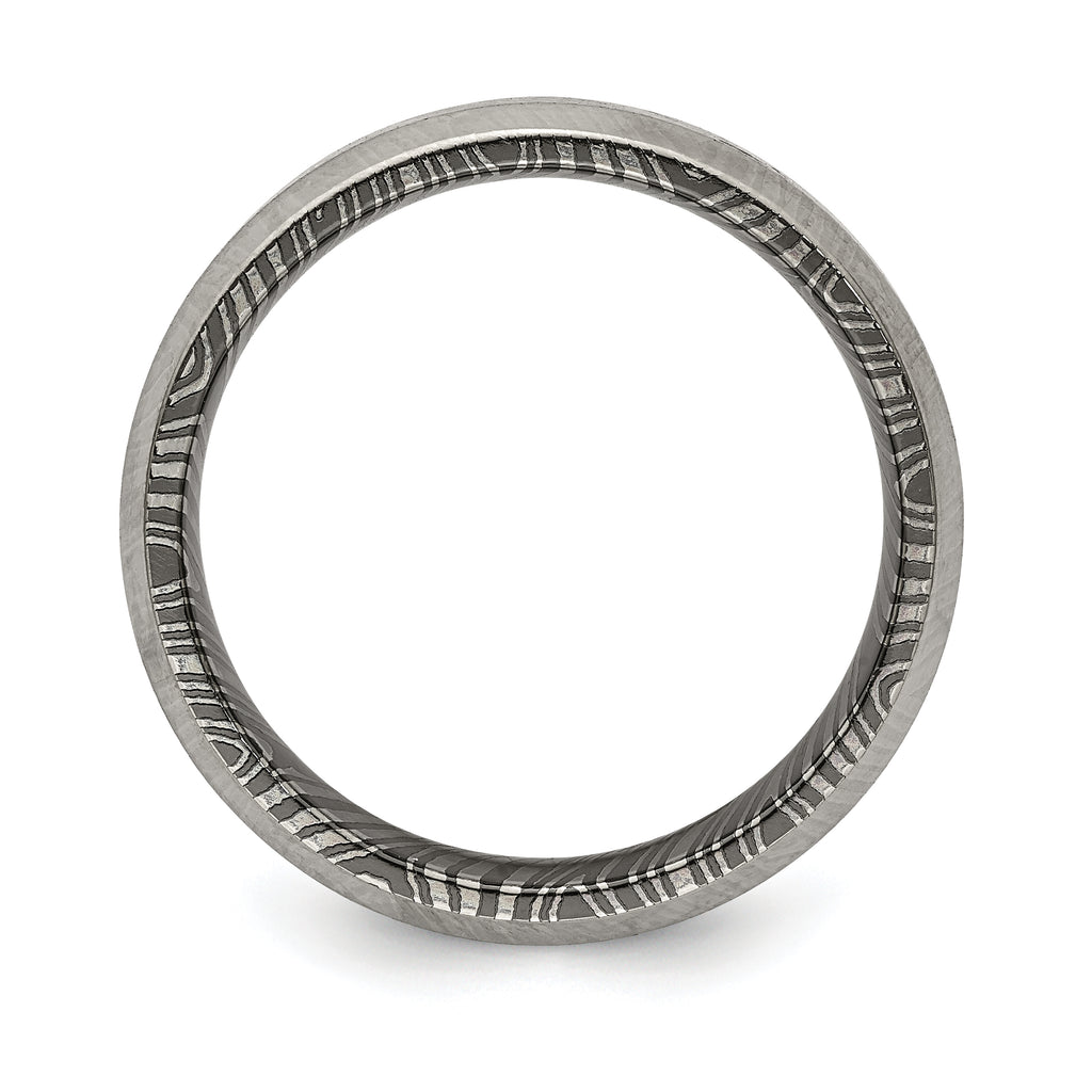 Beveled-Edge Comfort-Fit Wedding Band in Titanium, 7mm