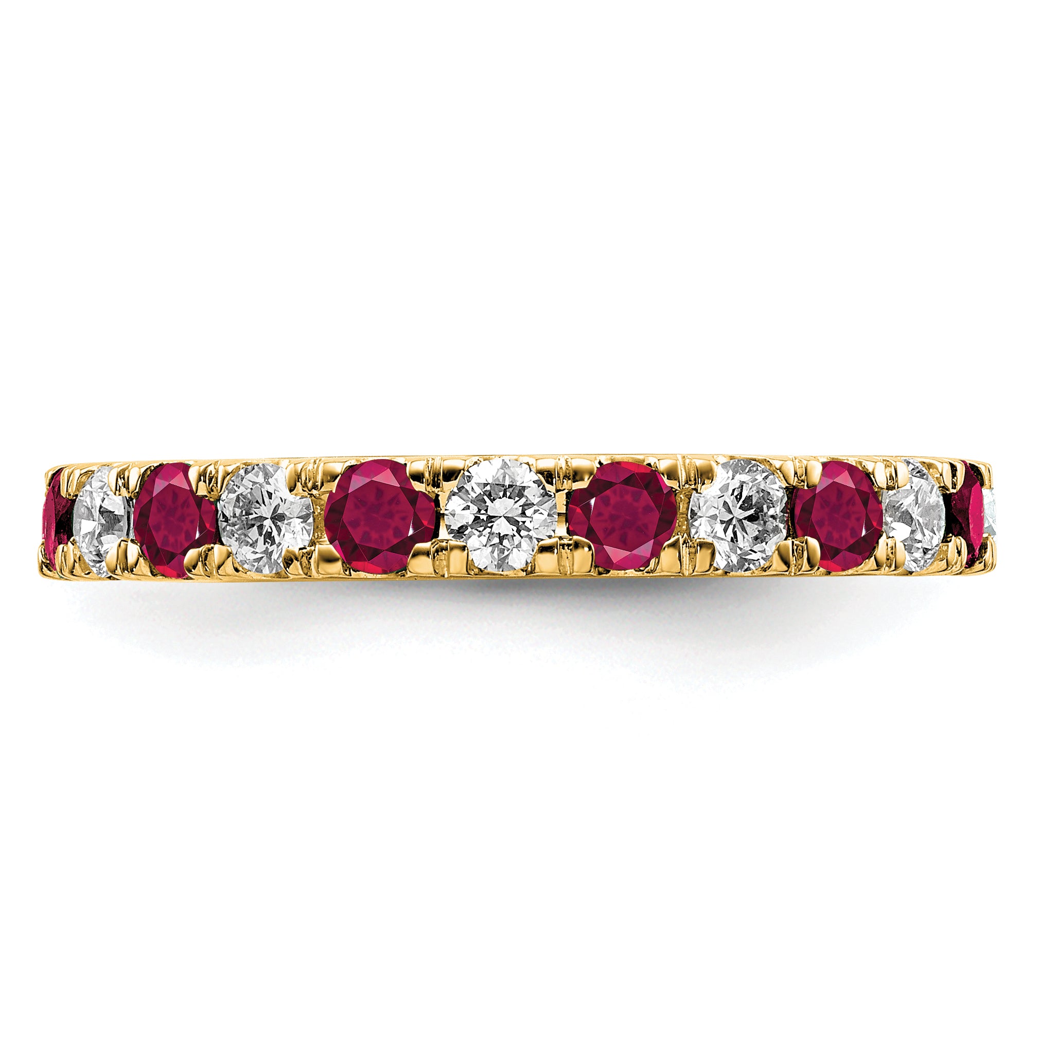 14K Lab Grown Diamond VS/SI GH & Cr Ruby Eternity Band - 4