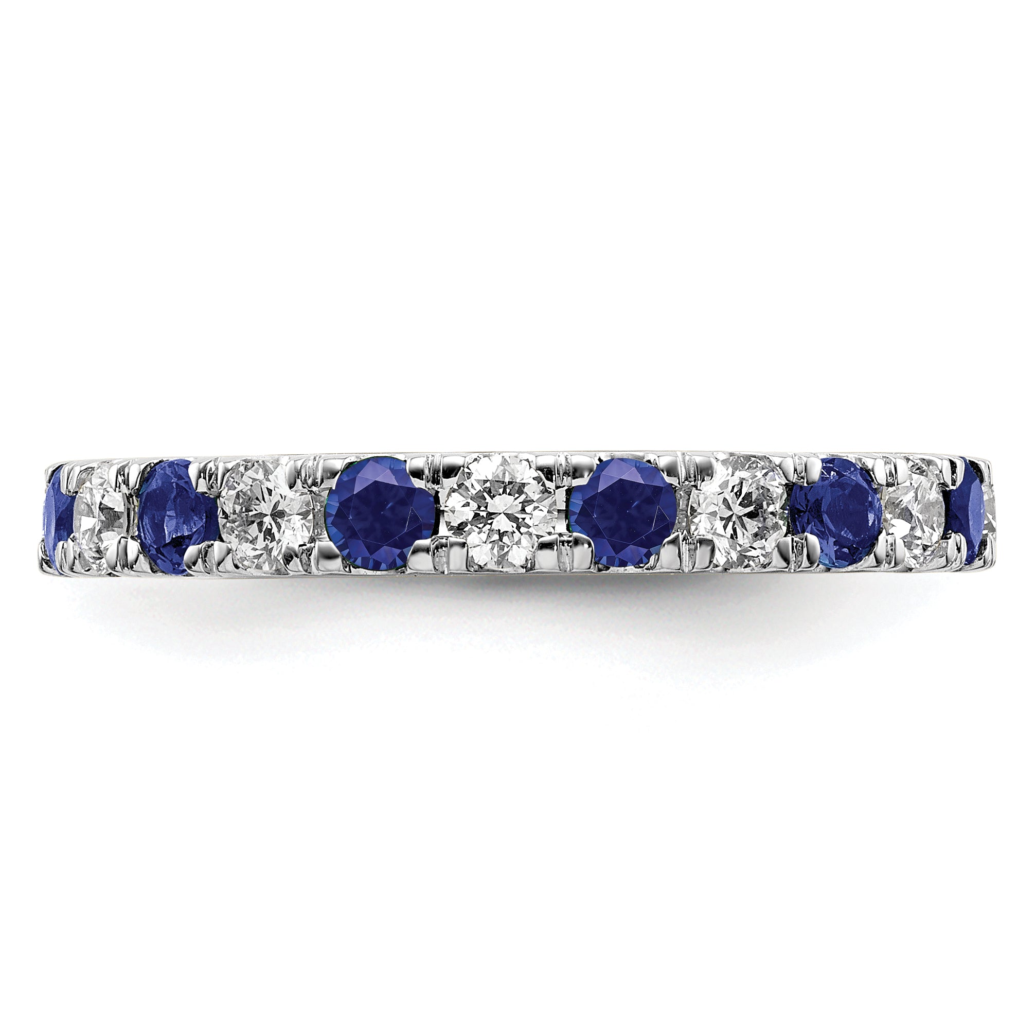 14K White Gold Lab Grown Dia VS/SI GH & Cr Blue Sapp Eternity Ban - 4