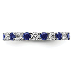 14K White Gold Lab Grown Dia VS/SI GH & Cr Blue Sapp Eternity Ban - 4