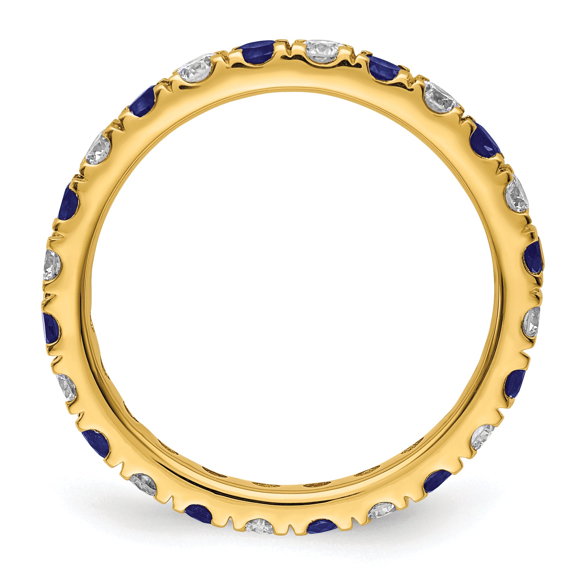 14K Lab Grown Diamond VS/SI GH & Cr Blue Sapp Eternity Band Secondary image