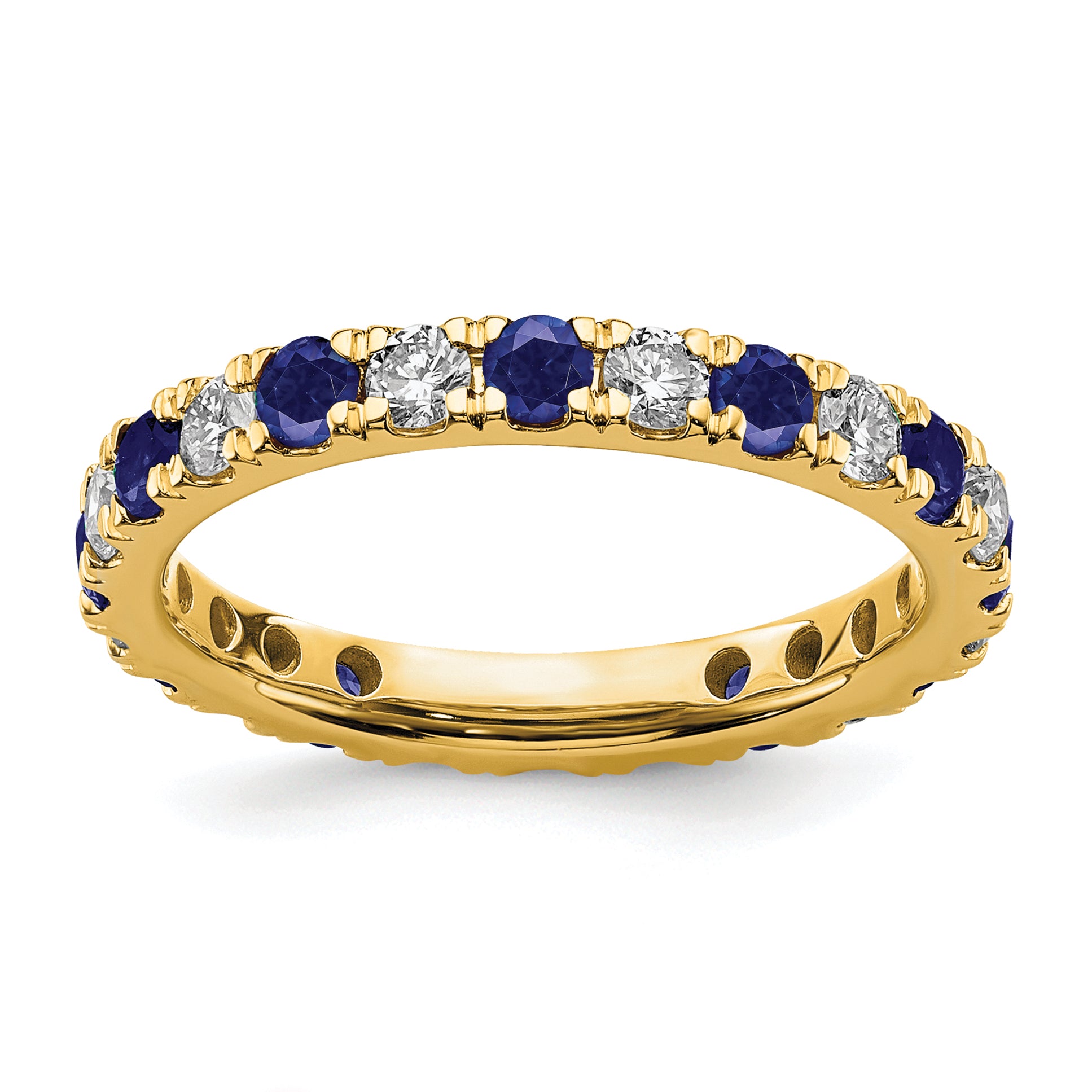 14K Lab Grown Diamond VS/SI GH & Cr Blue Sapp Eternity Band Main image