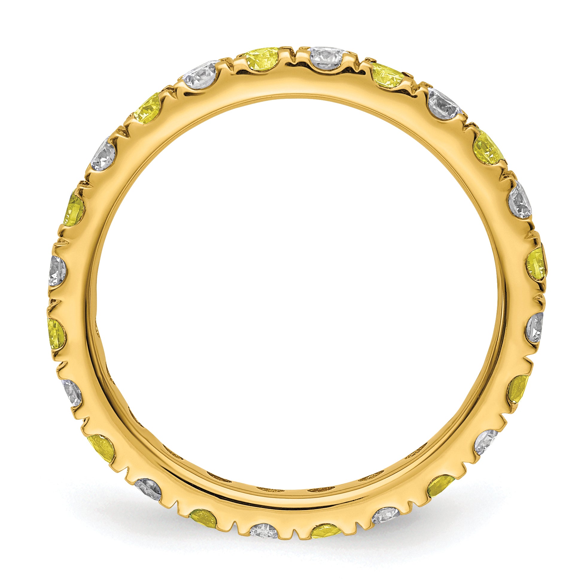 14K Lab Grown Diamond VS/SI GH & Cr Yellow Sapp Eternity Band Secondary image