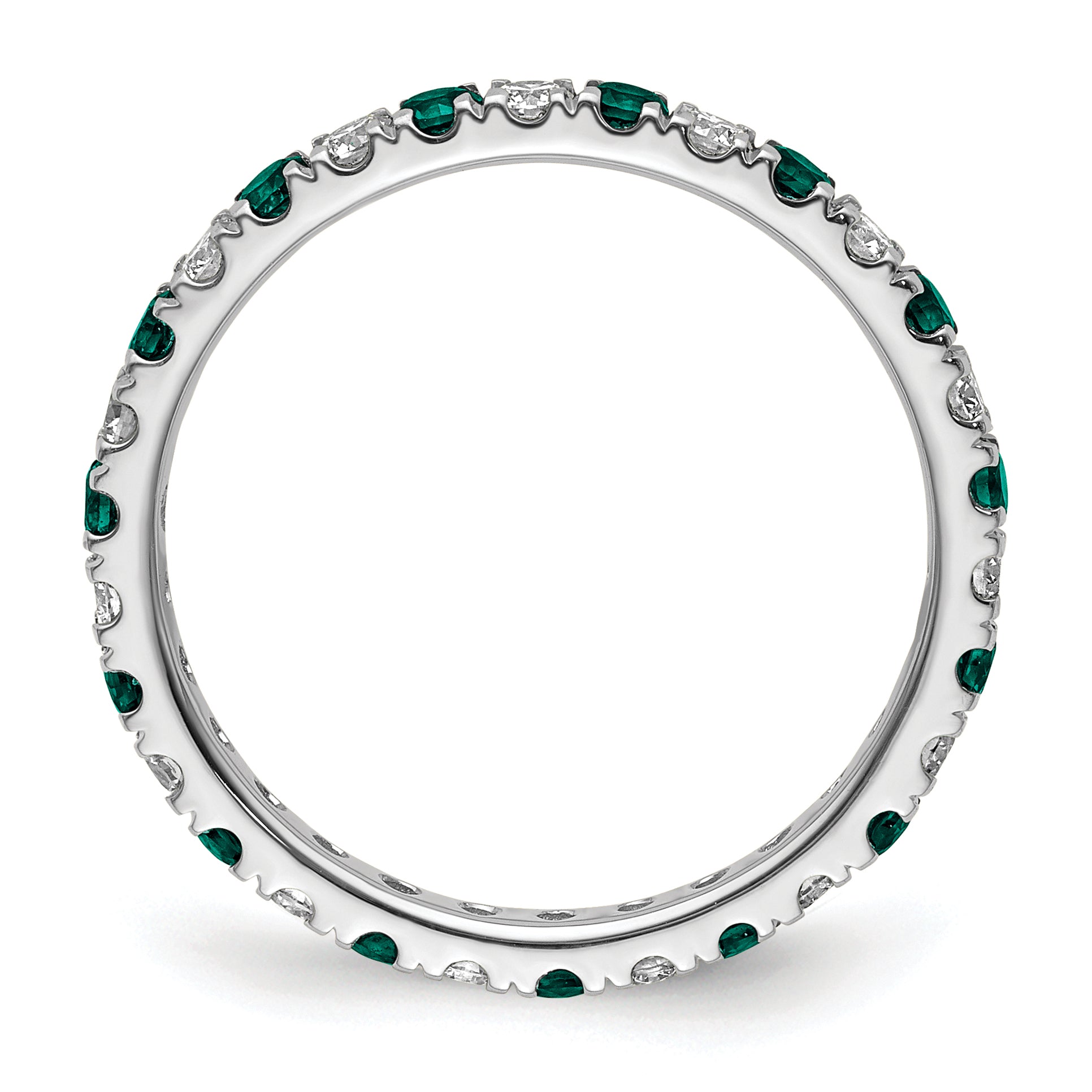 14K White Gold Lab Grown Dia VS/SI GH & Cr Alexandrite Eternity B Secondary image