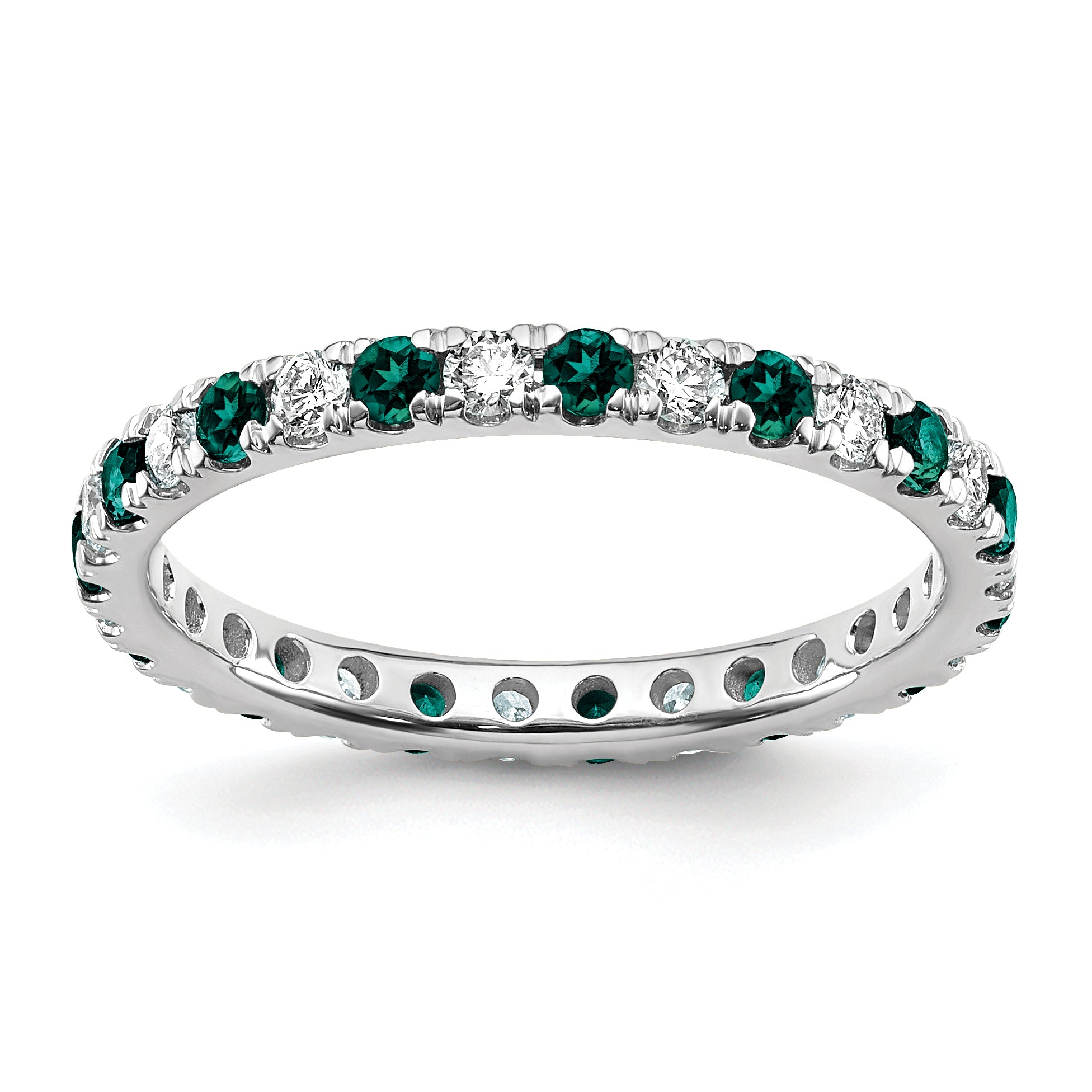 14K White Gold Lab Grown Dia VS/SI GH & Cr Alexandrite Eternity B Main image