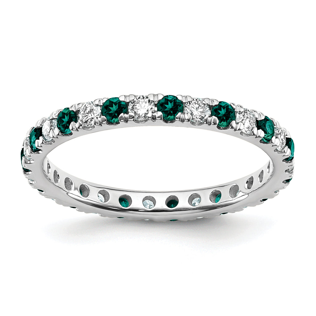 14K White Gold Lab Grown Dia VS/SI GH & Cr Alexandrite Eternity B