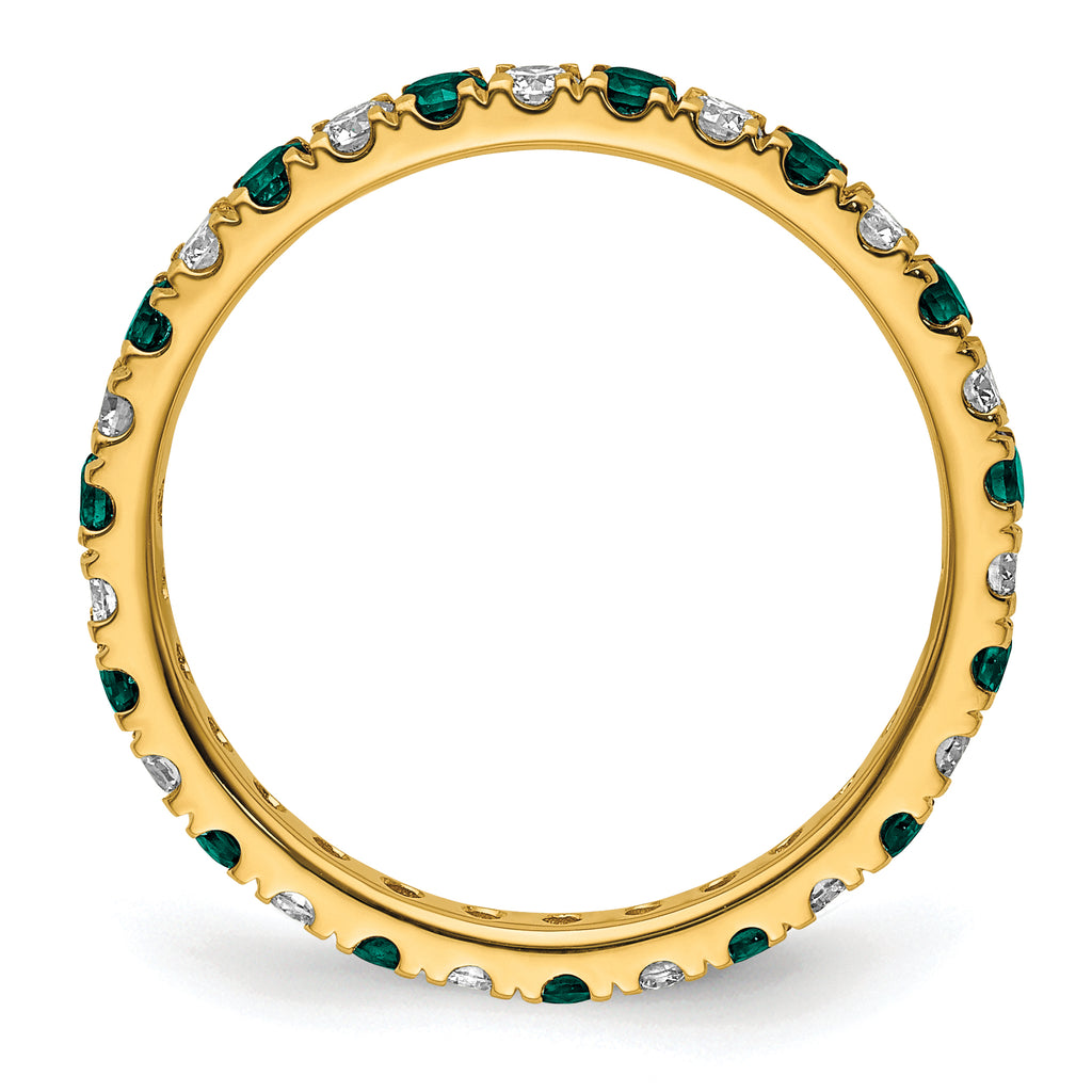 14K Lab Grown Diamond VS/SI GH & Cr Alexandrite Eternity Band