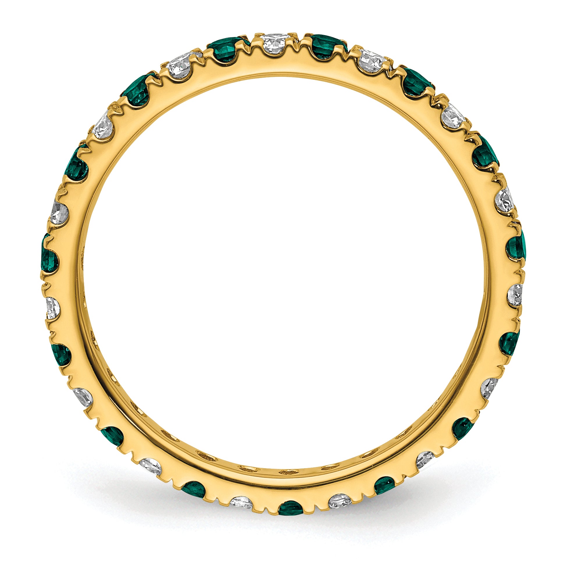 14K Lab Grown Diamond VS/SI GH & Cr Alexandrite Eternity Band
