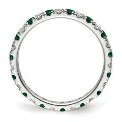 14K White Gold Lab Grown Dia VS/SI GH & Cr Emerald Eternity Band - 4