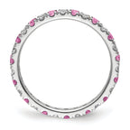 14K White Gold Lab Grown Dia VS/SI GH & Cr Pink Sapp Eternity Ban