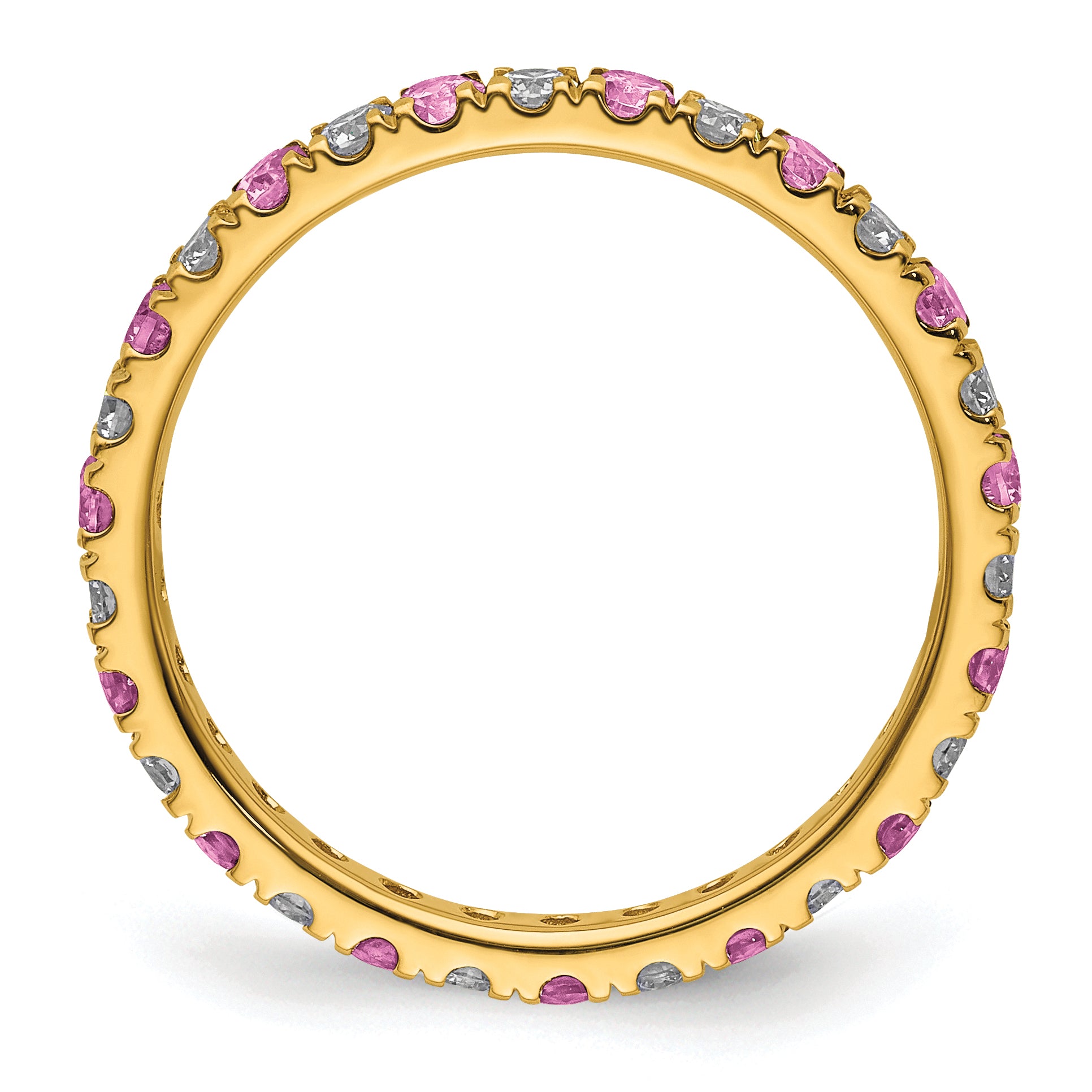 14K Lab Grown Diamond VS/SI GH & Cr Pink Sapp Eternity Band Secondary image
