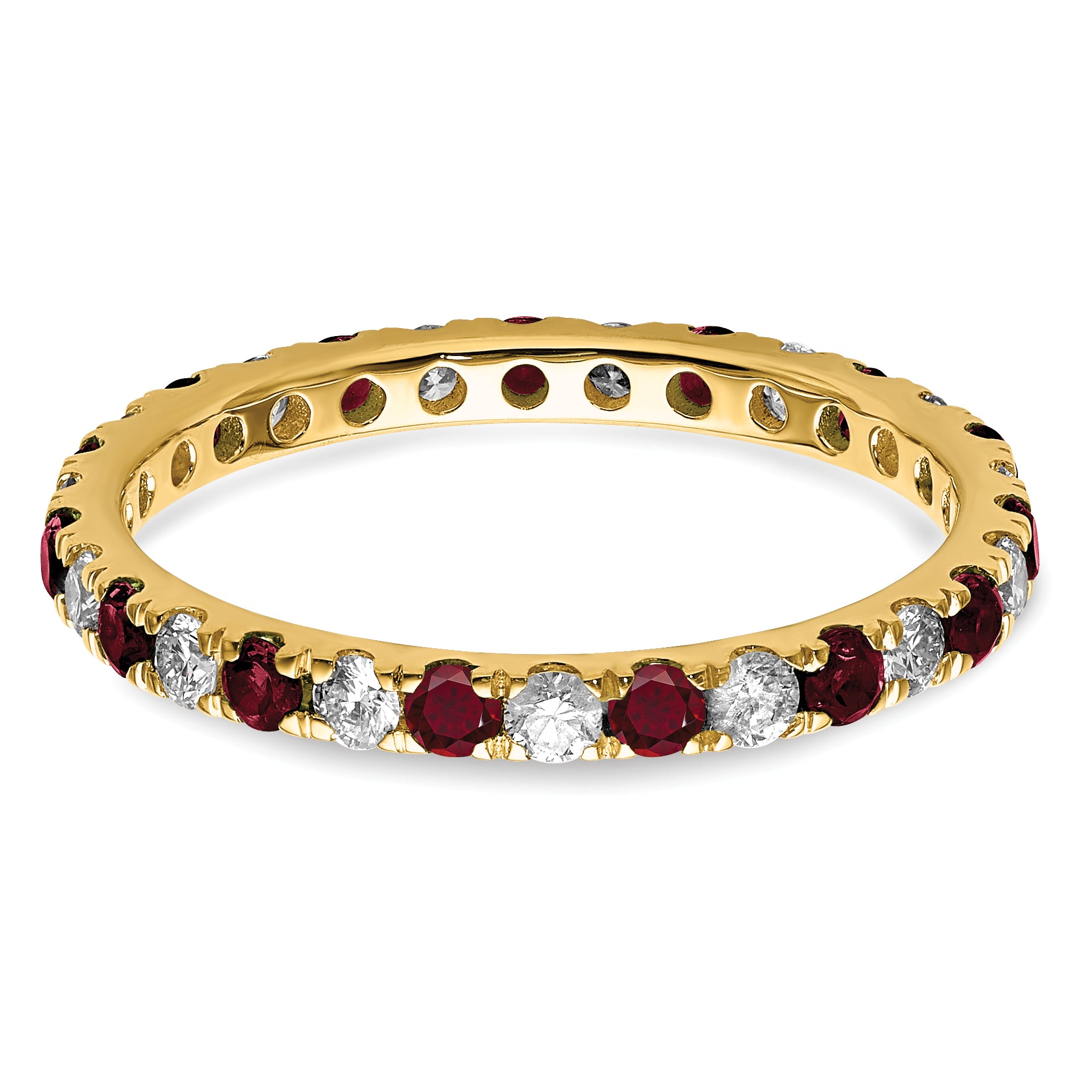 14K Lab Grown Diamond VS/SI GH & Cr Ruby Eternity Band - 4