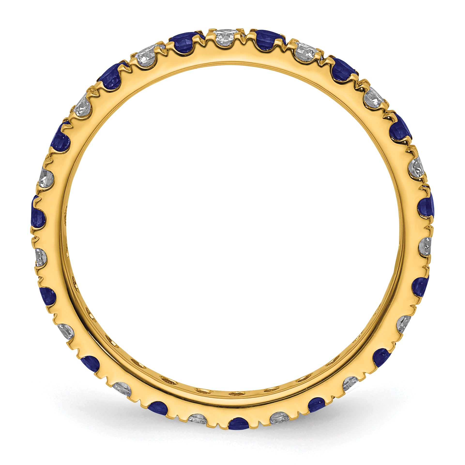 14K Lab Grown Diamond VS/SI GH & Cr Blue Sapp Eternity Band Secondary image