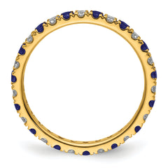 14K Lab Grown Diamond VS/SI GH & Cr Blue Sapp Eternity Band - 4