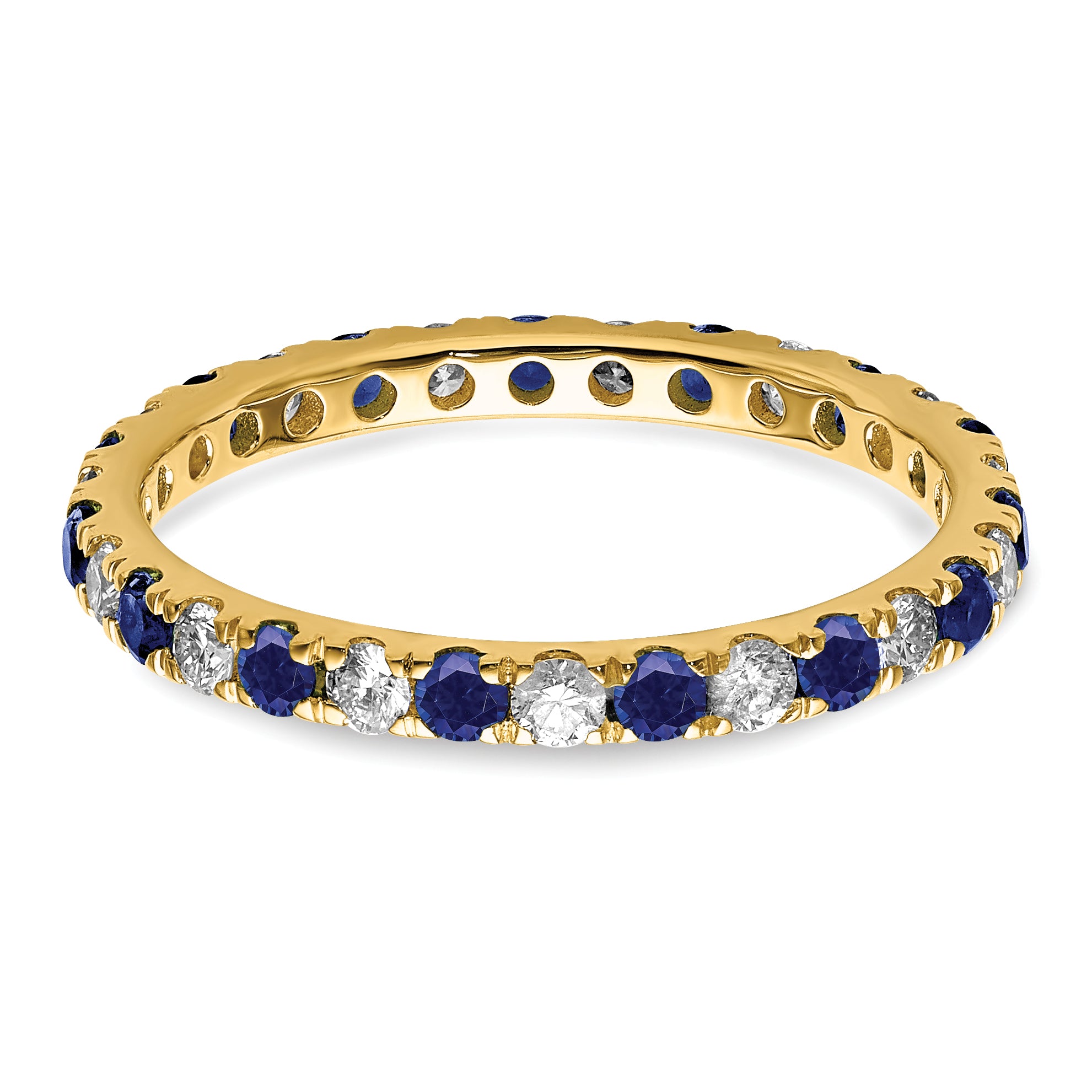 14K Lab Grown Diamond VS/SI GH & Cr Blue Sapp Eternity Band - 4