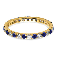 14K Lab Grown Diamond VS/SI GH & Cr Blue Sapp Eternity Band - 4
