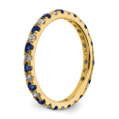 14K Lab Grown Diamond VS/SI GH & Cr Blue Sapp Eternity Band - 4