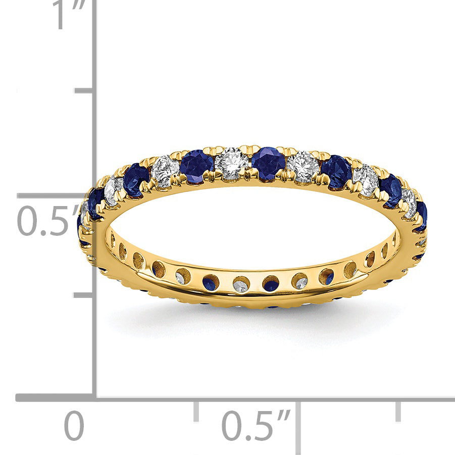 14K Lab Grown Diamond VS/SI GH & Cr Blue Sapp Eternity Band