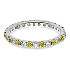 14K White Gold Lab Grown Dia VS/SI GH & Cr Yellow Sapp Eternity B