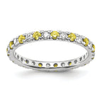 14K White Gold Lab Grown Dia VS/SI GH & Cr Yellow Sapp Eternity B