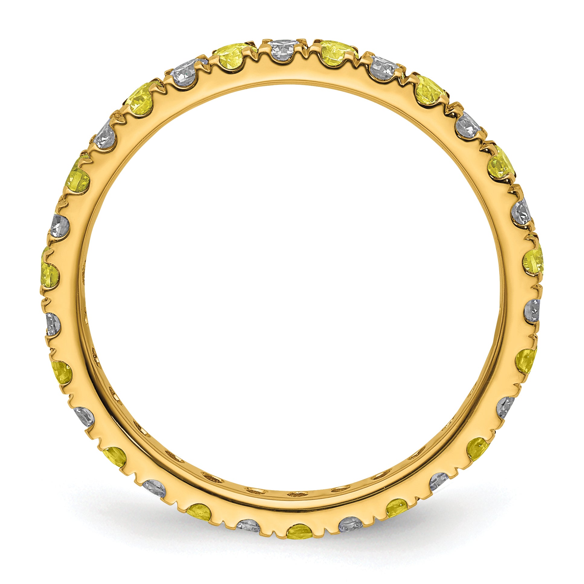 14K Lab Grown Diamond VS/SI GH & Cr Yellow Sapp Eternity Band Secondary image
