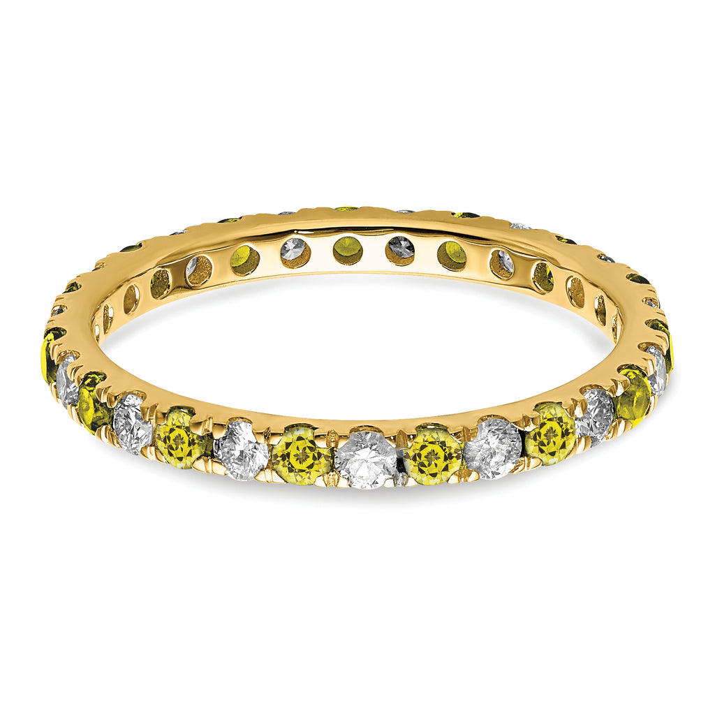 14K Lab Grown Diamond VS/SI GH & Cr Yellow Sapp Eternity Band