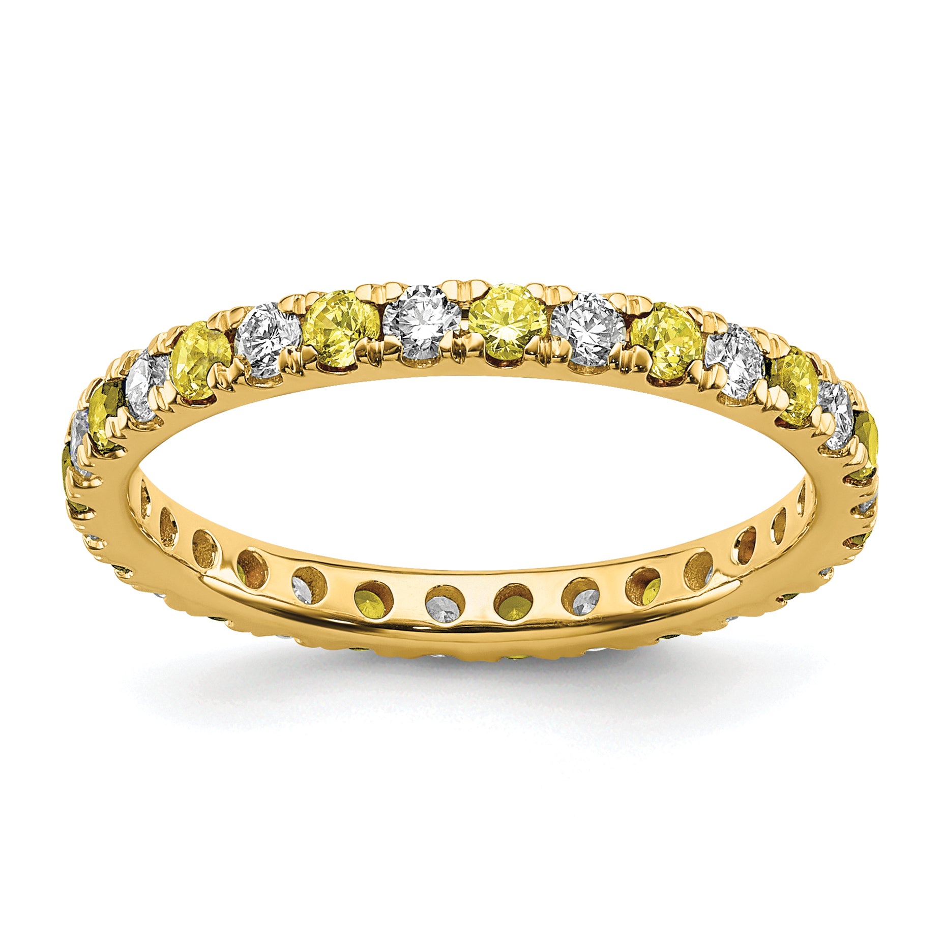 14K Lab Grown Diamond VS/SI GH & Cr Yellow Sapp Eternity Band Main image