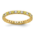 14K Lab Grown Diamond VS/SI GH & Cr Yellow Sapp Eternity Band