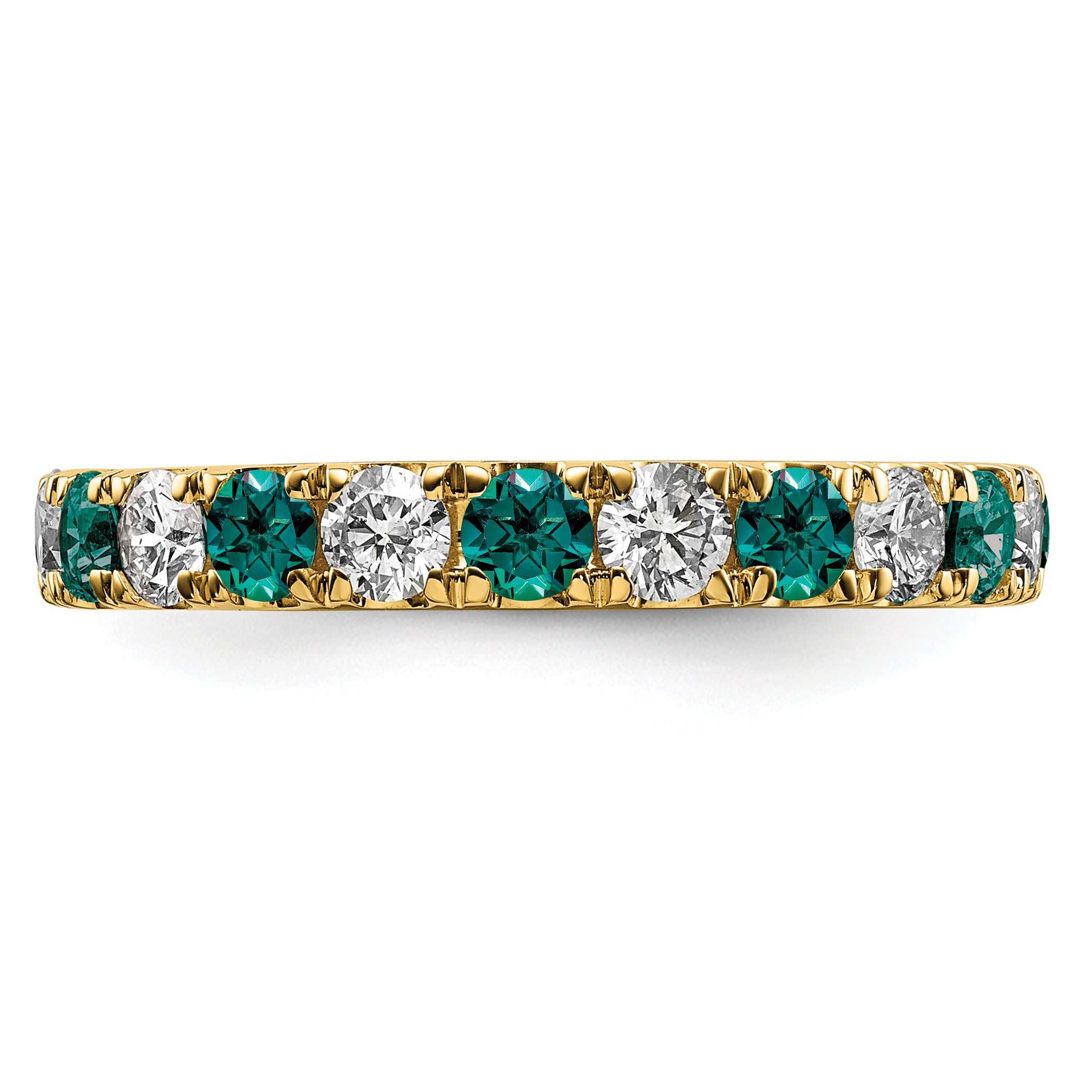 14K Lab Grown Diamond VS/SI GH & Cr Alexandrite Eternity Band