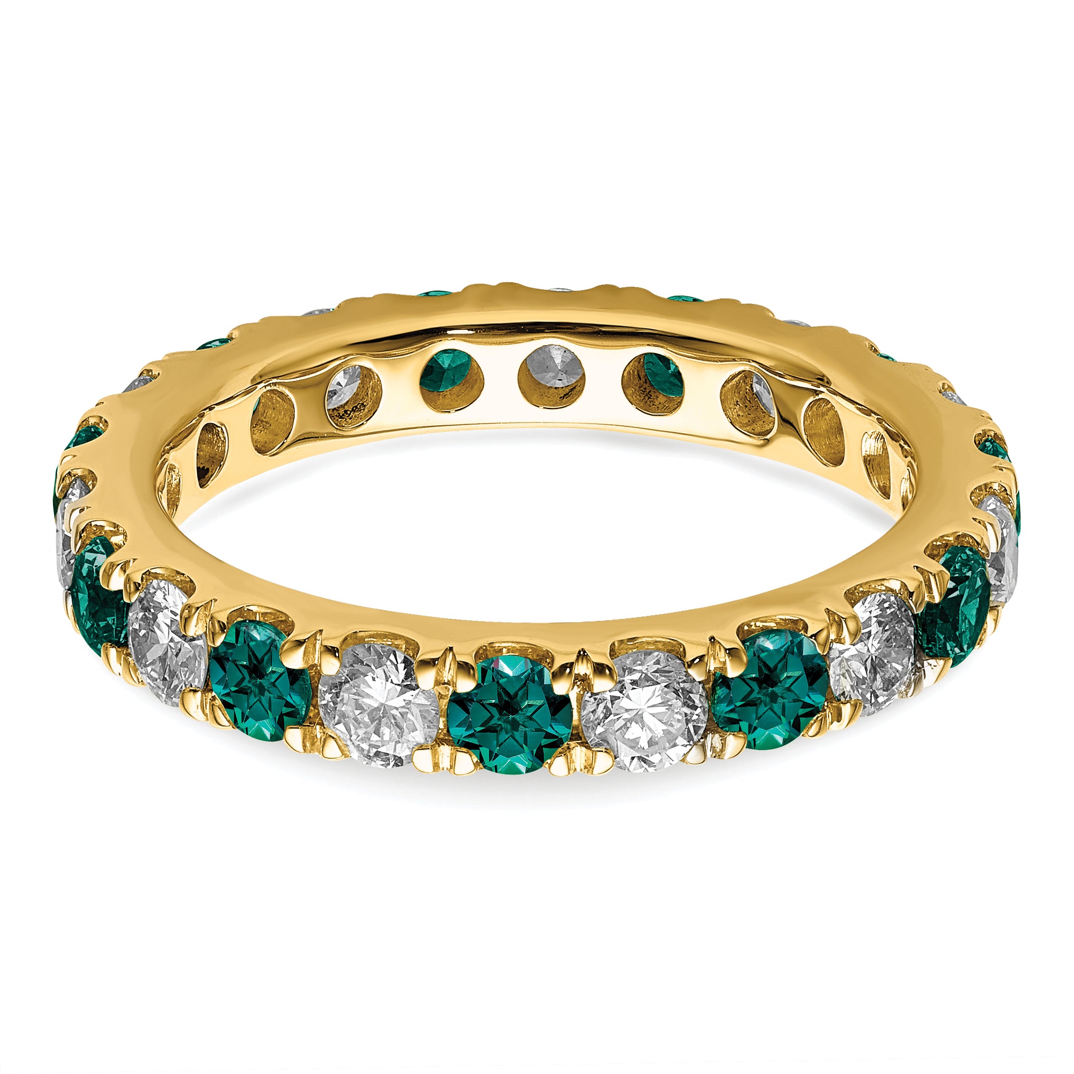 14K Lab Grown Diamond VS/SI GH & Cr Alexandrite Eternity Band