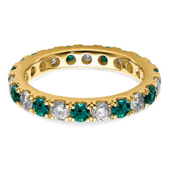 14K Lab Grown Diamond VS/SI GH & Cr Alexandrite Eternity Band