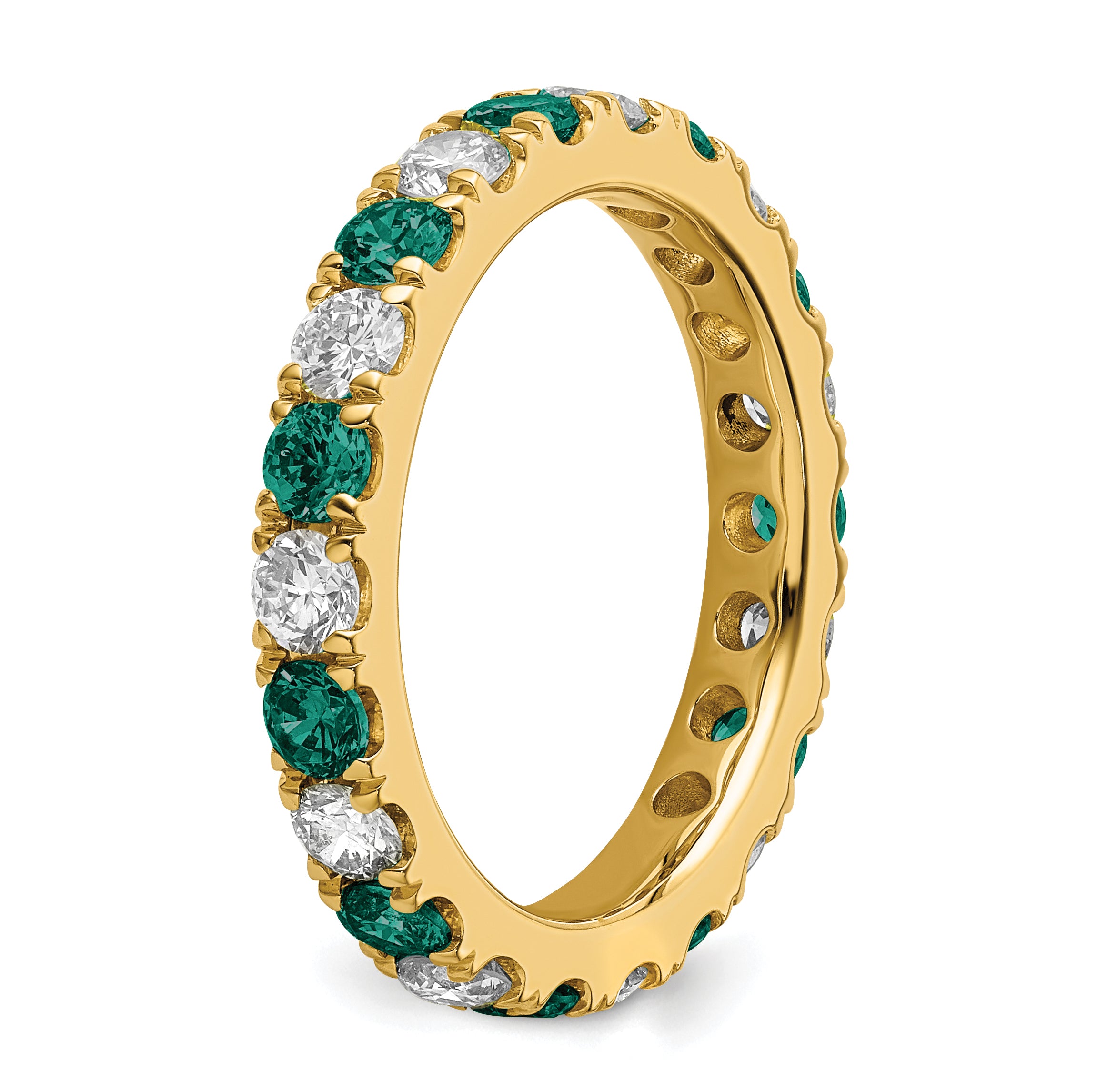14K Lab Grown Diamond VS/SI GH & Cr Alexandrite Eternity Band