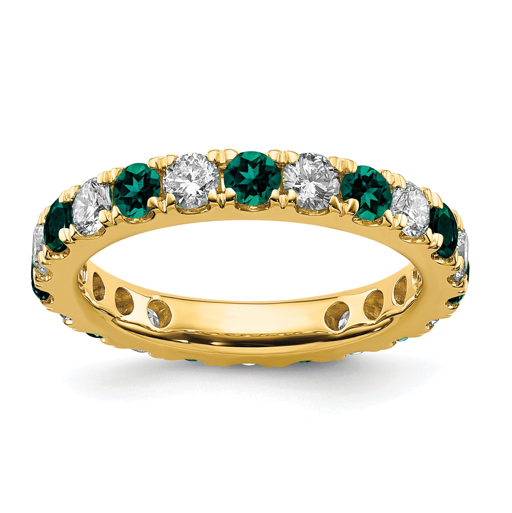 14K Lab Grown Diamond VS/SI GH & Cr Alexandrite Eternity Band