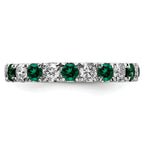 14K White Gold Lab Grown Dia VS/SI GH & Cr Emerald Eternity Band