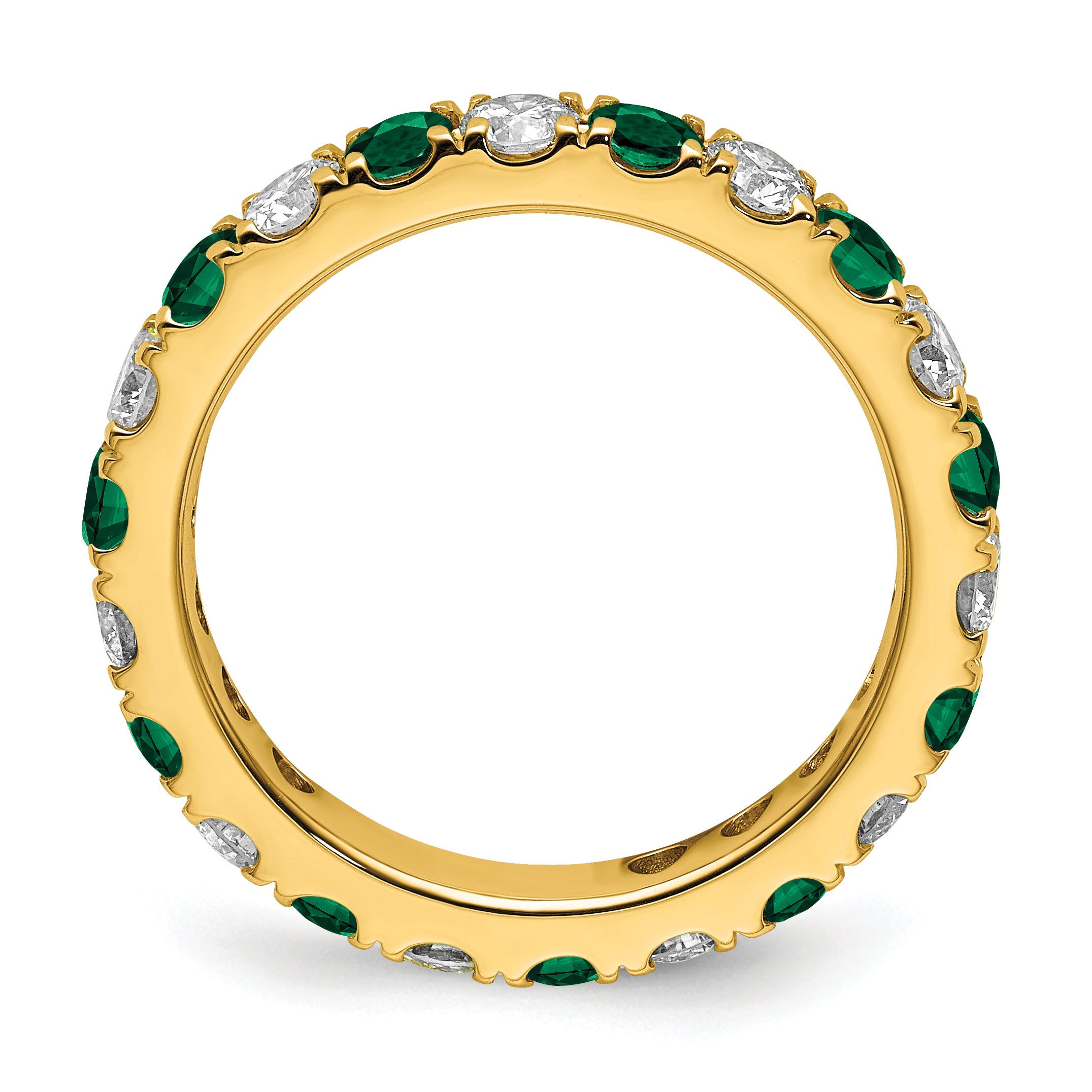 14K Lab Grown Diamond VS/SI GH & Cr Emerald Eternity Band Secondary image
