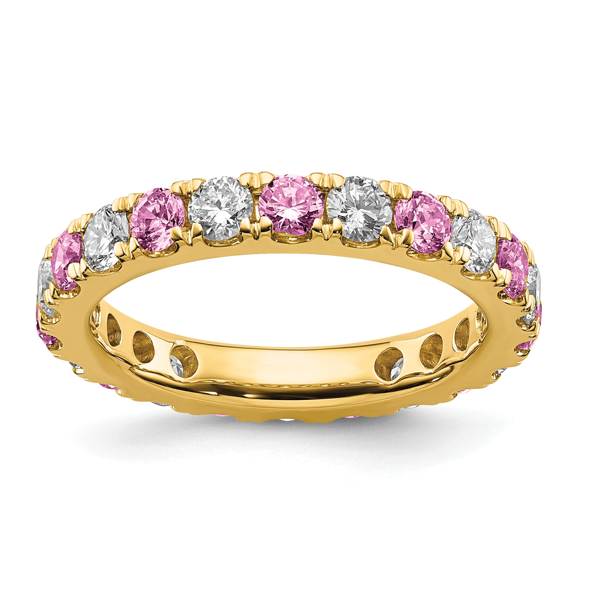 14K Lab Grown Diamond VS/SI GH & Cr Pink Sapp Eternity Band Main image