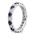 14K White Gold Lab Grown Dia VS/SI GH & Cr Blue Sapp Eternity Ban