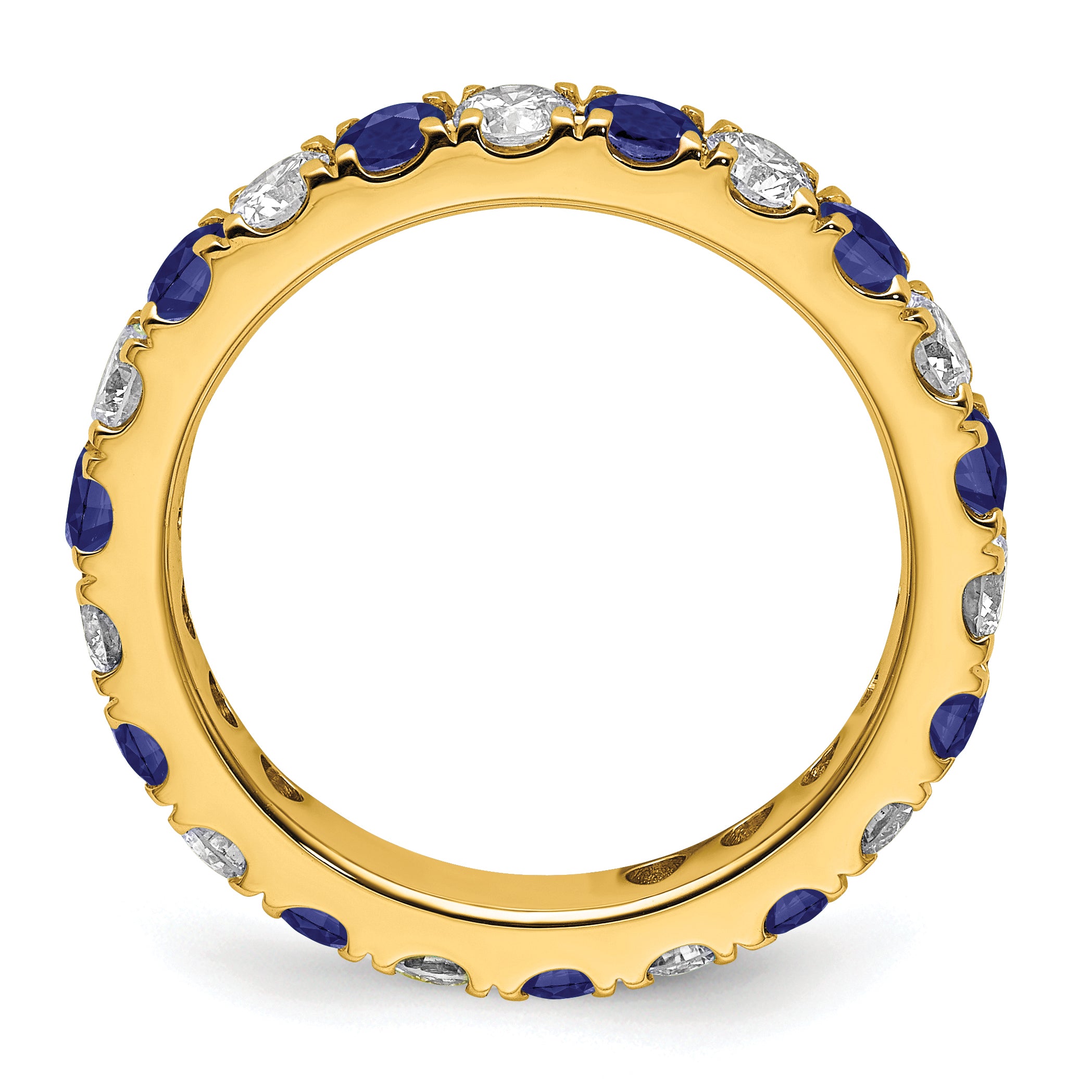 14K Lab Grown Diamond VS/SI GH & Cr Blue Sapp Eternity Band Secondary image